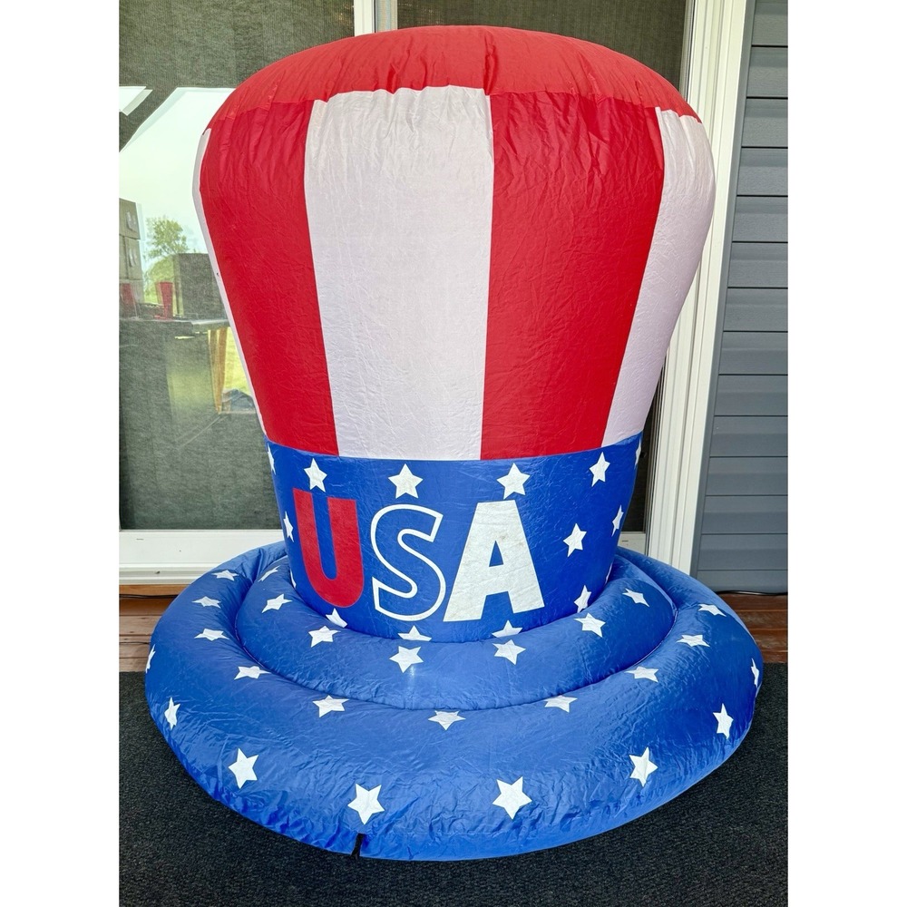 Inflatable USA Hat Independence Day 4th Of July 4' Foot Tall MINT! Used 1 Time.